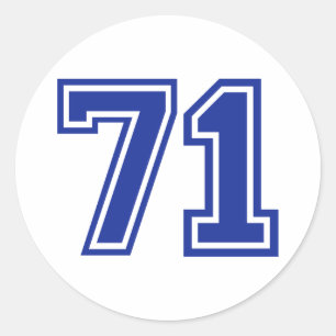 71 - number classic round sticker