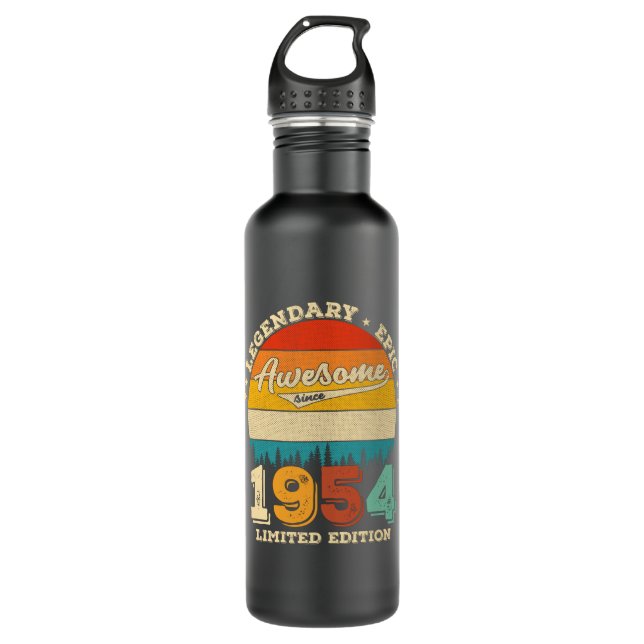 71 Year Old Bday 1954 Awesome 71st Birthday Gift 710 Ml Water Bottle (Front)