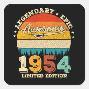 71 Year Old Bday 1954 Awesome 71st Birthday Gift Square Sticker