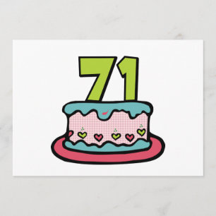 71 Year Old Birthday Cake Card