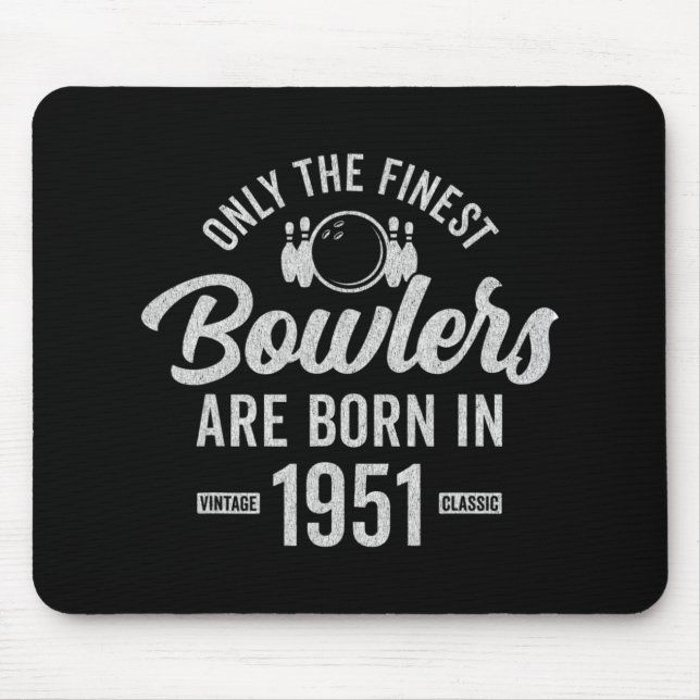 71 Year Old Bowler Bowling 1951 71th Birthday Mouse Mat (Front)
