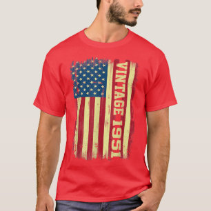 71 Year Old Gifts Vintage 1951 American Flag 71st  T-Shirt
