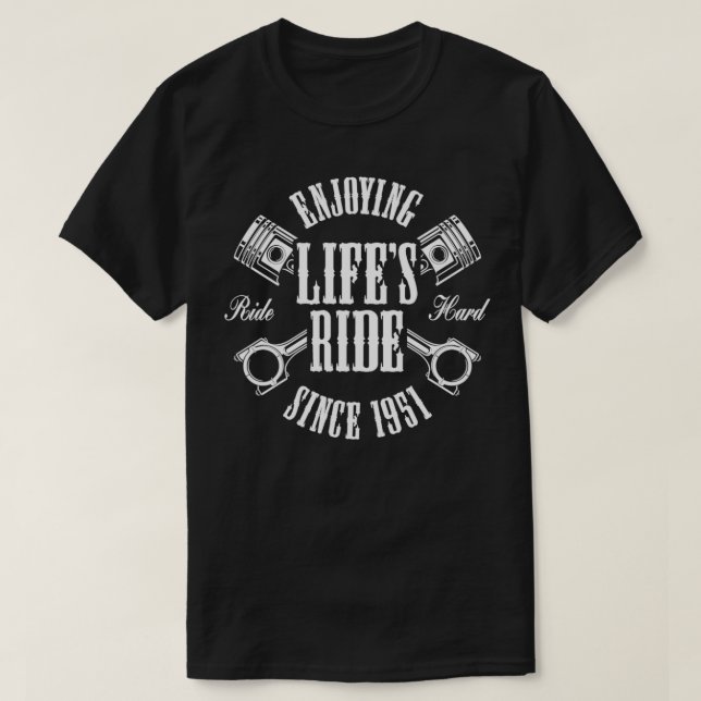 71 Year Old Motorcyclist Motorcycle Lover 1951 71s T-Shirt (Design Front)
