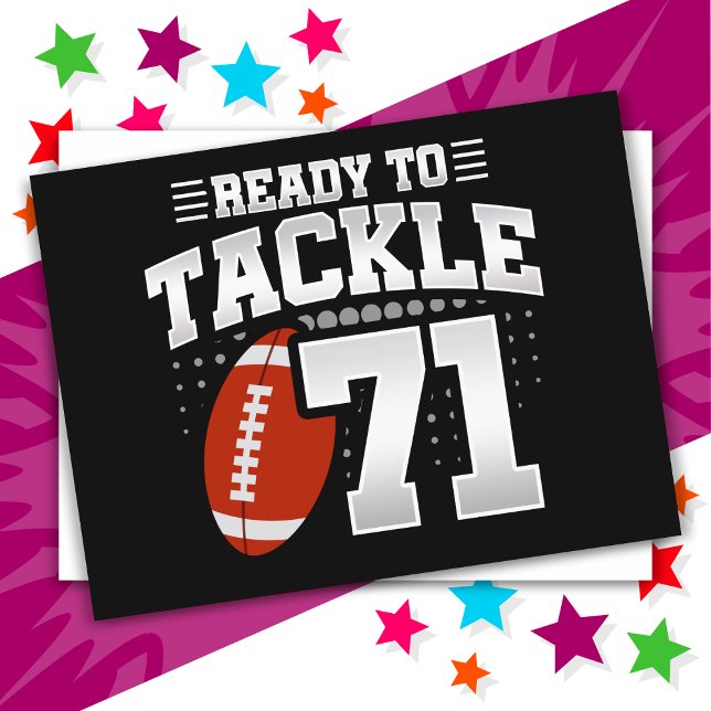 71 Year Old Tackle Football Party 71st Birthday Postcard (Creator Uploaded)