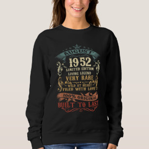 71 Years Old Decoration August 1952 71st Birthday Sweatshirt