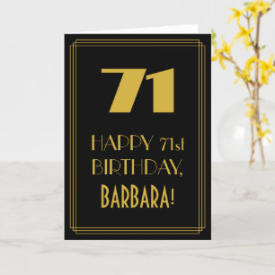 71st Birthday ~ Art Deco Inspired Look "71" & Name Card