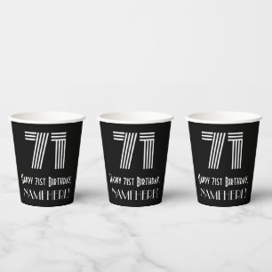 71st Birthday — Art Deco Inspired Look “71” Paper Cups
