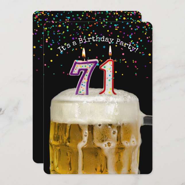 71st Birthday Beer Party Invitation (Front/Back)
