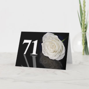71st Birthday Card with a classic white rose