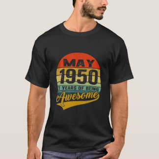 71St Birthday Decorations May 1950 Men Women 71 Ye T-Shirt