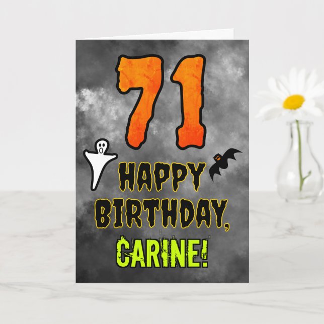 71st Birthday: Eerie Halloween Theme + Custom Name Card (Small Plant)