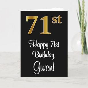 71st Birthday ~ Elegant Luxurious Faux Gold Look # Card