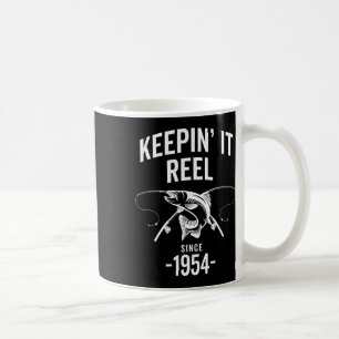 71st Birthday Keepin It Reel Since 1954 Fishing Fi Coffee Mug