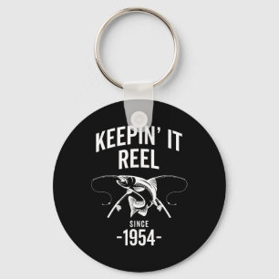 71st Birthday Keepin It Reel Since 1954 Fishing Fi Key Ring