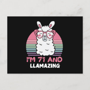 71st Birthday Llamazing Llama 71 Year Old Birthday Postcard