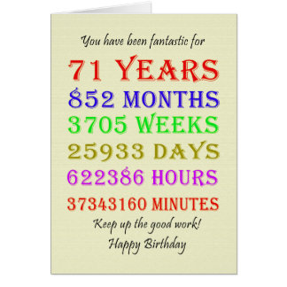 71st Birthday Milestones