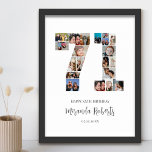 71st Birthday Number 71 Custom Photo Collage Poster<br><div class="desc">Celebrate 71st birthday with this personalised number 71 photo collage poster. This customisable gift is also perfect for wedding anniversary. It's a great way to display precious memories from your wedding and married life. The poster features a collage of photos capturing those special moments, and it can be customised with...</div>
