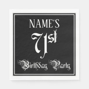 71st Birthday Party — Fancy Script + Custom Name Napkin