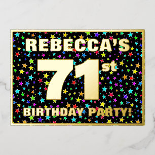71st Birthday Party — Fun, Colorful Stars Pattern