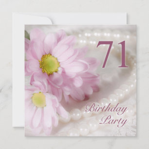 71st Birthday party invitation with daisies