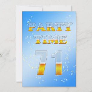 71st birthday party invitation with lots of beer