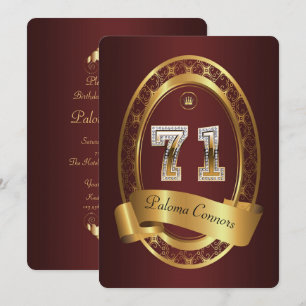 71st,birthday party woman man,elegant colour invitation