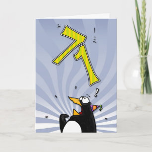 71st Birthday - Penguin Surprise Card