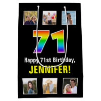 71st Birthday: Rainbow “71“, Custom Photos & Name
