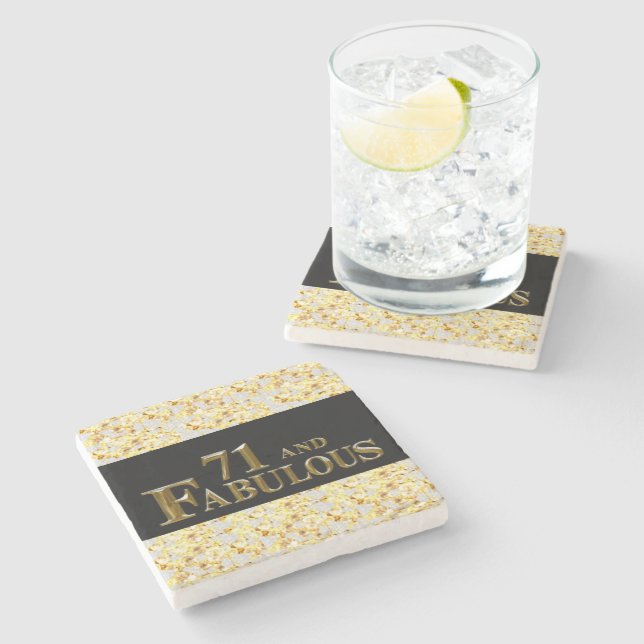 71st  Birthday  Stone Coaster (Side)