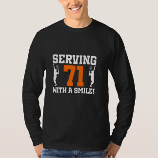 71st Birthday Tennis 71 Years Old Tennis Player Bi T-Shirt