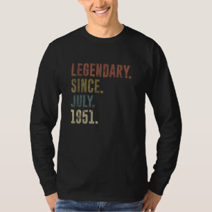71st Birthday Vintage Legendary Since July 1951 T-Shirt