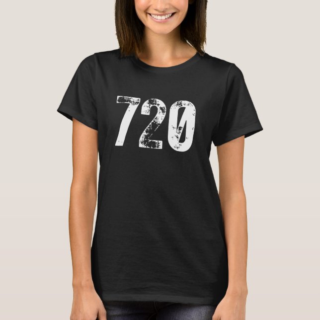720 Area Code Denver CO Mobile Telephone Area Code T-Shirt (Front)