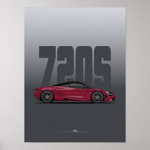 720S Supercar Poster – Memphis Red