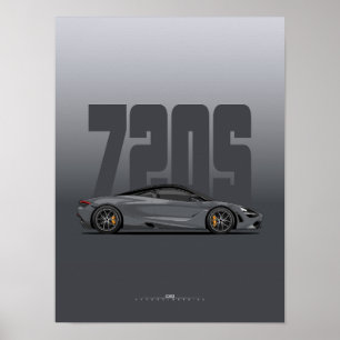 720S Supercar Poster – Storm Grey