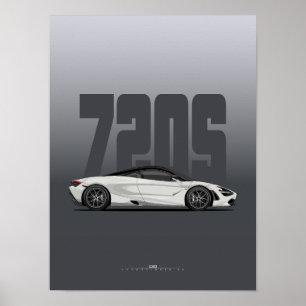 720S Supercar Poster – White
