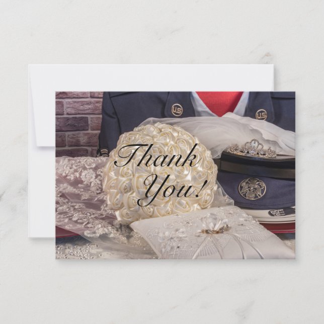 7263-Military Wedding Thank You Card (Front)