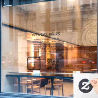 72" * 52" Opening Hours Window cling