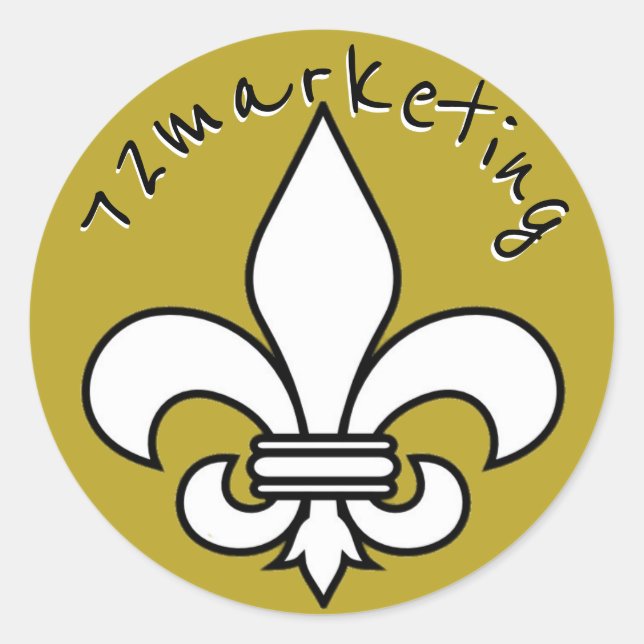 72 marketing fleur de lis sticker label (Front)