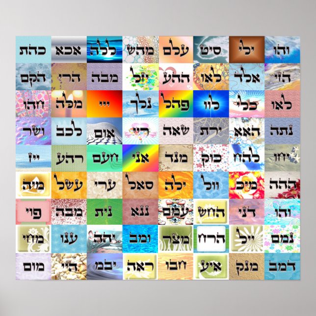 72 Names of God - 19" x 16", Value Poster Paper ( (Front)