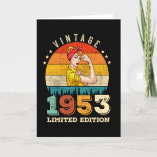 72 Year Old Bday 1953 Vintage 72nd Birthday Women Card