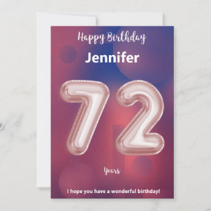 72 year old Happy Birthday card