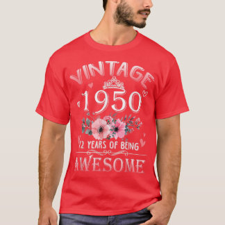 72 Year Old Made In Vintage 1950 72nd Birthday Gif T-Shirt