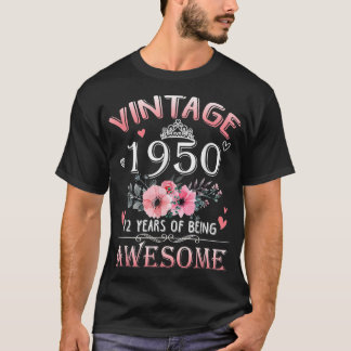 72 Year Old Made In Vintage 1950 72nd Birthday Gif T-Shirt