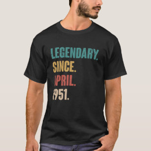 72 Years Old Vintage 1951 Birthday April 72nd Deco T-Shirt