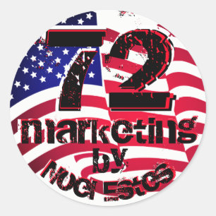 72marketing logo sticker label american flag USA