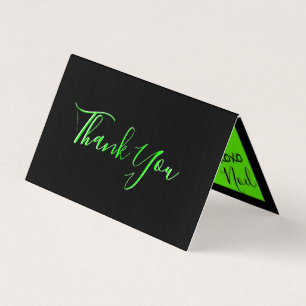 72marketing Thank you lime green black cards