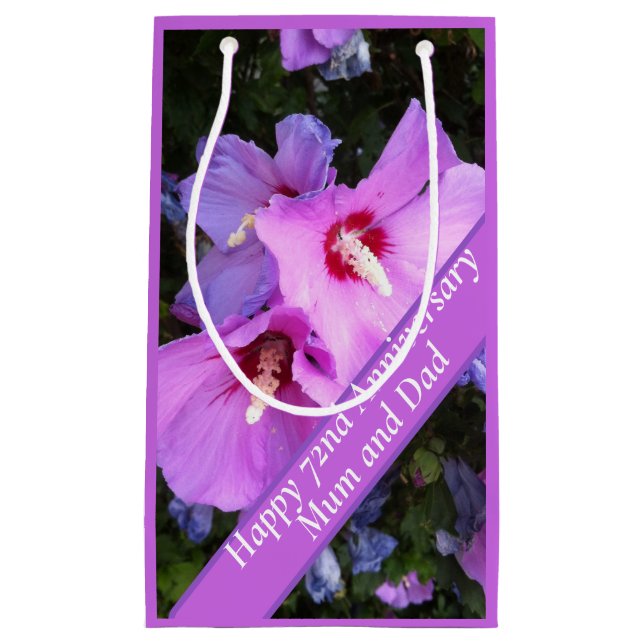 72nd Anniversary Editable Small Gift Bag (Front)