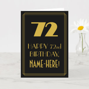 72nd Birthday ~ Art Deco Inspired Look "72" & Name Card