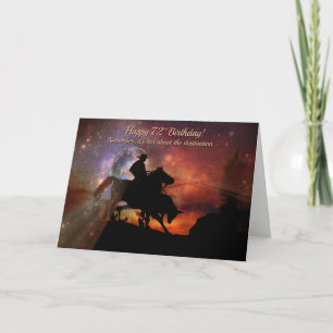 72nd Birthday Cowboy Riding Bull Roping Card