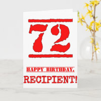 72nd Birthday: Fun, Red Rubber Stamp Inspired Look
